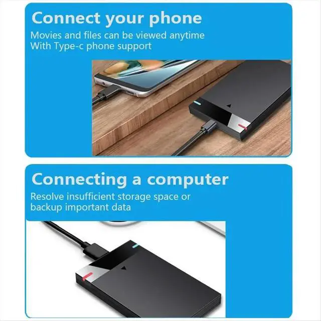 Alt view image 5 of 6 - 2.5 Inch SSD Solid State Drive Enclosure Mechanical Serial SATA USB3.0 High Speed External Mobile Hard Drive Enclosure, A