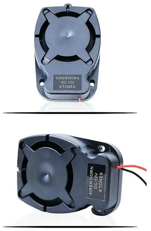 Alt view image 4 of 6 - Alarm Horn Siren Buzzer 12V Six-Tone 110 Points Small Size and Easy to Install High Decibel Flat Body Small Siren Horn