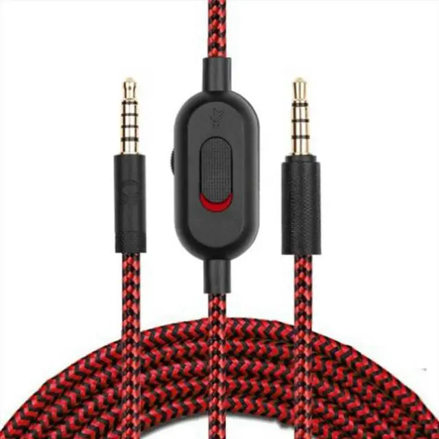 Alt view image 5 of 6 - 2M Replacement Audio Cable for GPRO X, G233, G433 Headphones Includes Volume Control and Mute Function Red