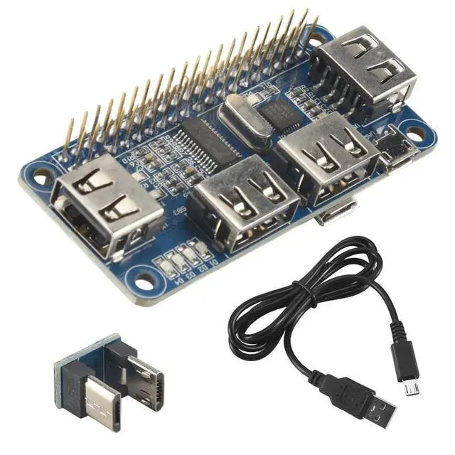 Alt view image 6 of 6 - 4 Ports USB HUB HAT For 3 / 2 / Zero W Extension Board USB To UART For Serial Debugging Compatible With USB2.0/1.1