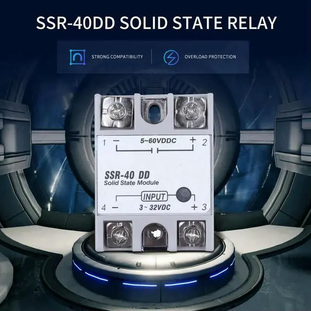 Alt view image 6 of 6 - Single Phase Solid State Relay DC-DC SSR-40DD 40A DC3-32V DC5-60V White+Silver