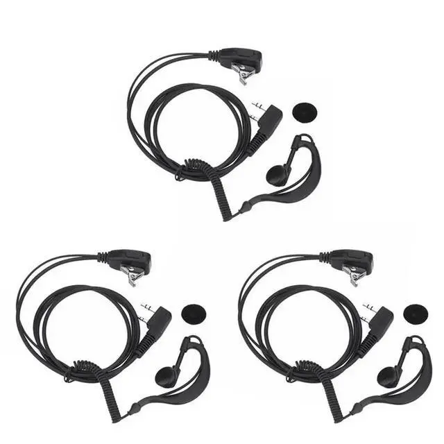 Alt view image 5 of 6 - 3PCS 2 PIN Earpiece Headset PTT MIC Ear Hooks Walkie Talkie Earbud Earphone Earpiece for UV5R//HYT