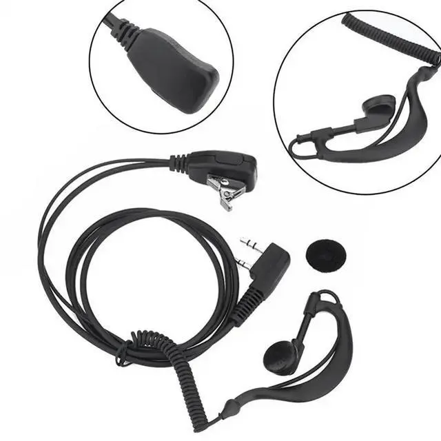 Alt view image 6 of 6 - 3PCS 2 PIN Earpiece Headset PTT MIC Ear Hooks Walkie Talkie Earbud Earphone Earpiece for UV5R//HYT