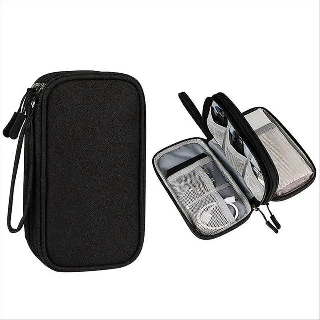 Alt view image 4 of 6 - Double-Deck Bag for Digital Products-Travel Organizer for USB Cables, Headsets & Accessories Black