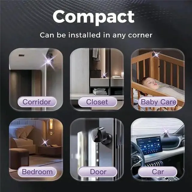 Alt view image 5 of 6 - HD 1080P Mini Camera Surveillance Camera 360° Rotatable Night Vision Home Security Protection