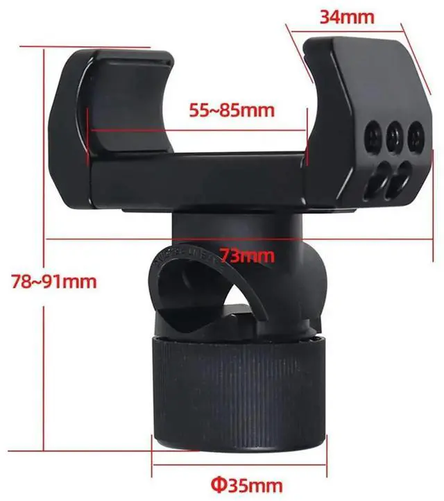 Alt view image 4 of 6 - Power Bank Clamp Holder with Light Stand for Photo Studio Boom Reflector Arm Dia 12-22mm Photography Pole Pipe Extender