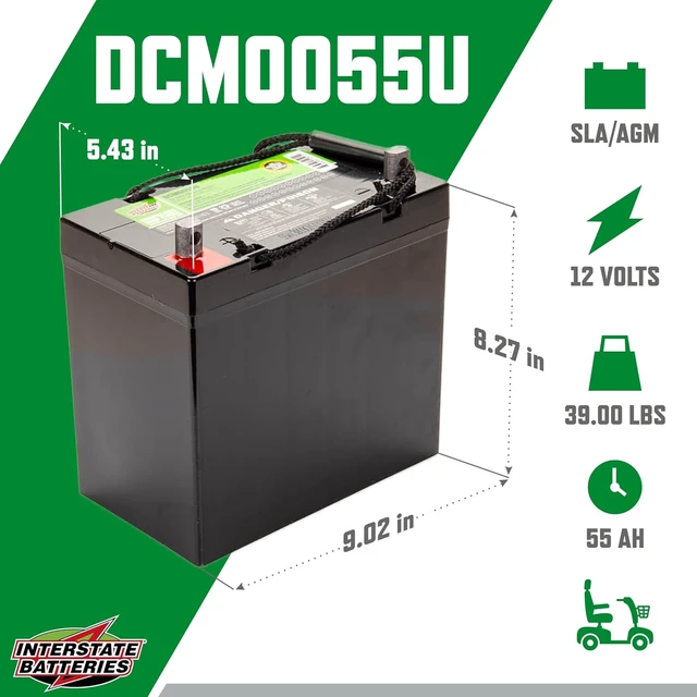Alt view image 2 of 6 - Interstate Batteries Mobility Battery 12V 55Ah Group 22NF VRLA AGM UT Terminal