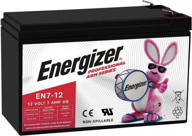 Main image of Energizer EN7-12, 12 Volt 7 Amp Hr, Long Lasting Sealed Lead Acid AGM