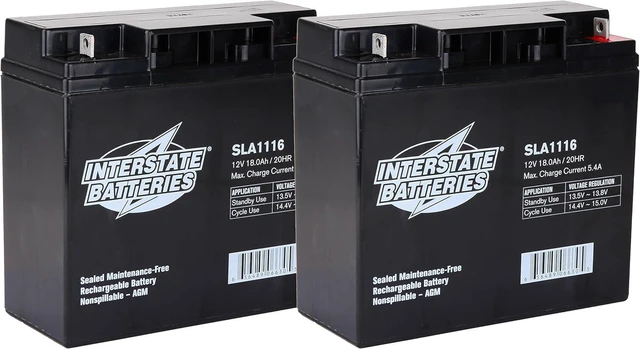 Main image of Interstate Batteries SLA Battery 12V 18Ah AGM VRLA (2-Pack) SLA1116