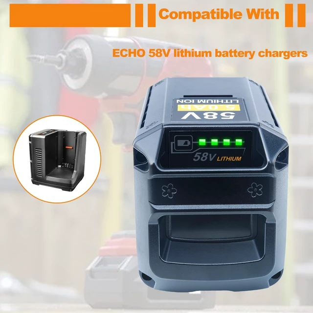 Alt view image 5 of 7 - DTK 5AH Battery Replacement for Echo 58V Battery Cordless Power Tools