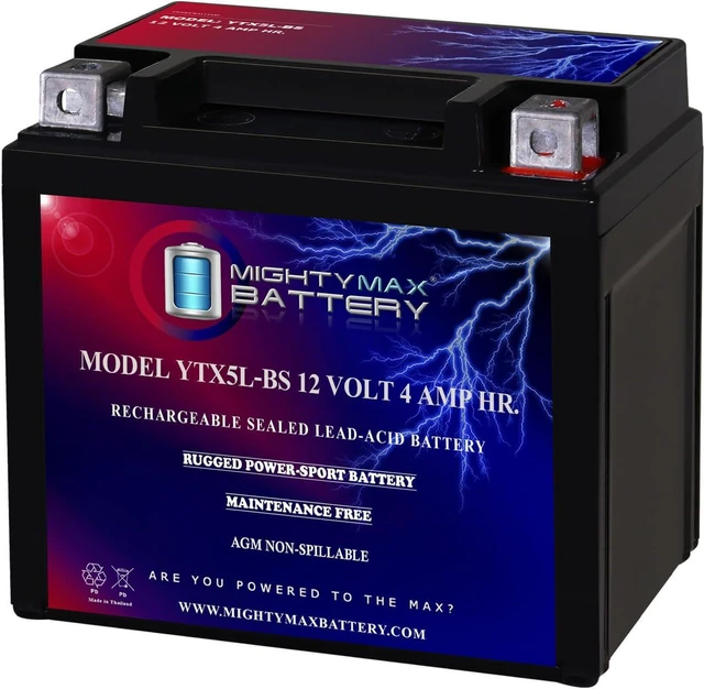 Main image of Mighty Max Battery YTX5L-BS 12V 4AH Battery Replaces Duromax 4400 XP4400E Generator