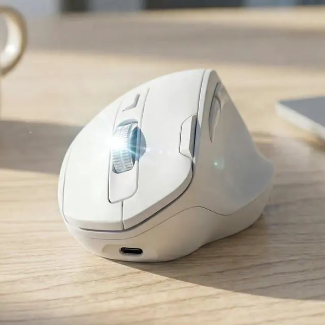 Main image of EWEADN C2 Ergonomic Wireless Mouse, Rechargeable Bluetooth & 2.4G Dual Mode Computer Mouse with RGB, Quiet Clicks, 5 Adjustable 4000 DPI, Comfortable Grip for Laptop, PC, Mac, Office - White