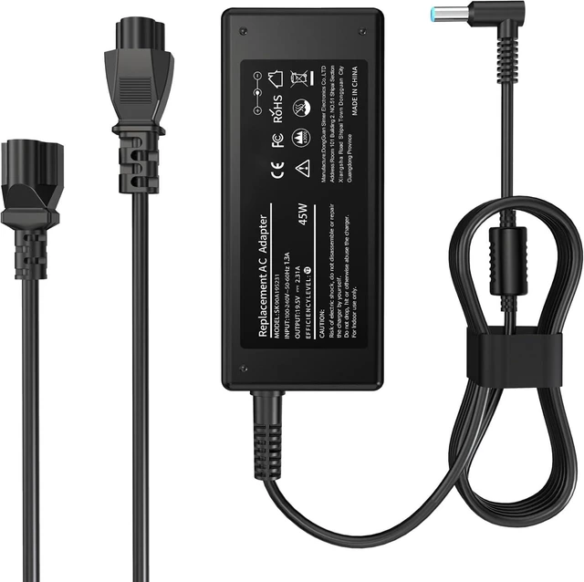 Main image of 45W 19.5V 2.31A for HP Laptop Charger Blue Tip 4.5mm,HP Pavilion x360 11 13 15, Zbook 14u G4 G5 15u 15 G3, 14 15 Notebook, Stream 11 13 14,Elitebook Folio,Spectre,Envy AC Adapter with Power Cord