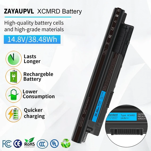Alt view image 2 of 7 - 40Wh XCMRD 14.8V Battery for Dell Inspiron 15 3000 Series 15 3521 3537 3531