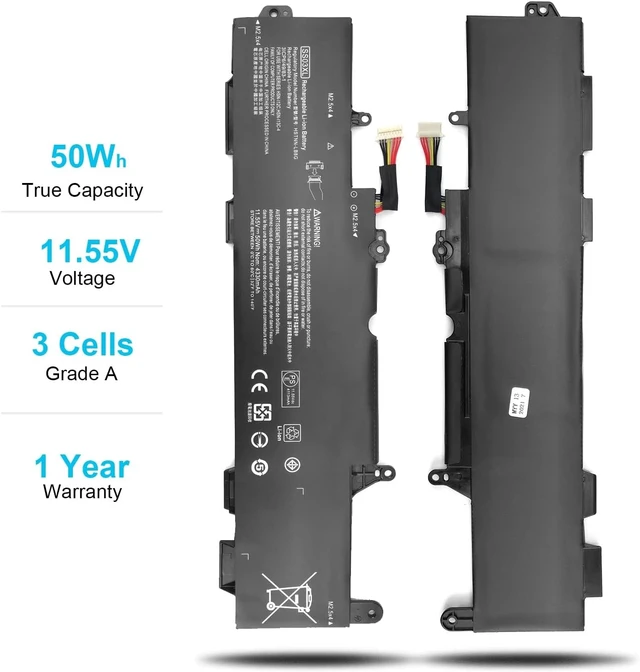 Alt view image 5 of 7 - 50Wh SS03XL 933321-855 Battery for HP EliteBook 840 735 745 830 G5 G6 EliteBook 730 740 836 846 G5 ZBook 14U G5 G6 SS03050XL-PL 932823-171 HSN-113C-4 932823-421 932823-1C1 HSN-112C HSTNN-LB8G 11.55V