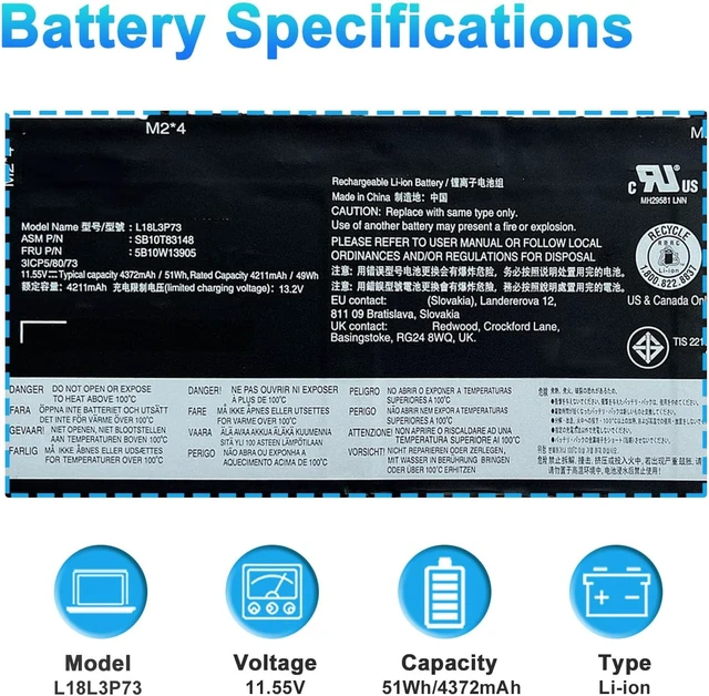 Alt view image 2 of 7 - L18L3P73 L18M3P73 Laptop Battery for Lenovo ThinkPad T14 Gen1 Gen2