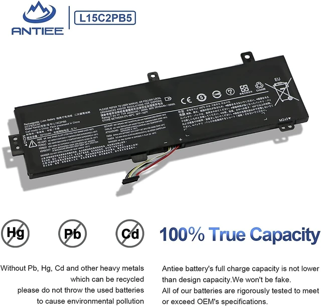 Alt view image 4 of 7 - L15M2PB5 L15L2PB5 Laptop Battery Replacement for Lenovo IdeaPad 510-15ISK