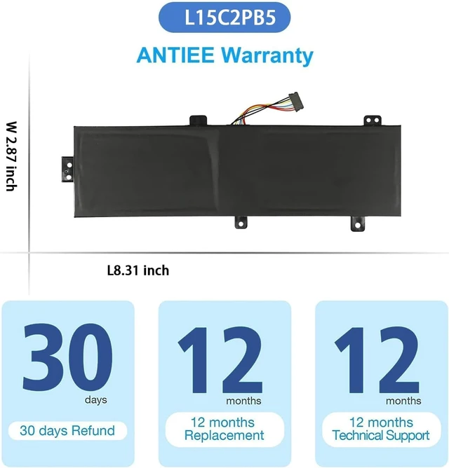 Alt view image 7 of 7 - L15M2PB5 L15L2PB5 Laptop Battery Replacement for Lenovo IdeaPad 510-15ISK