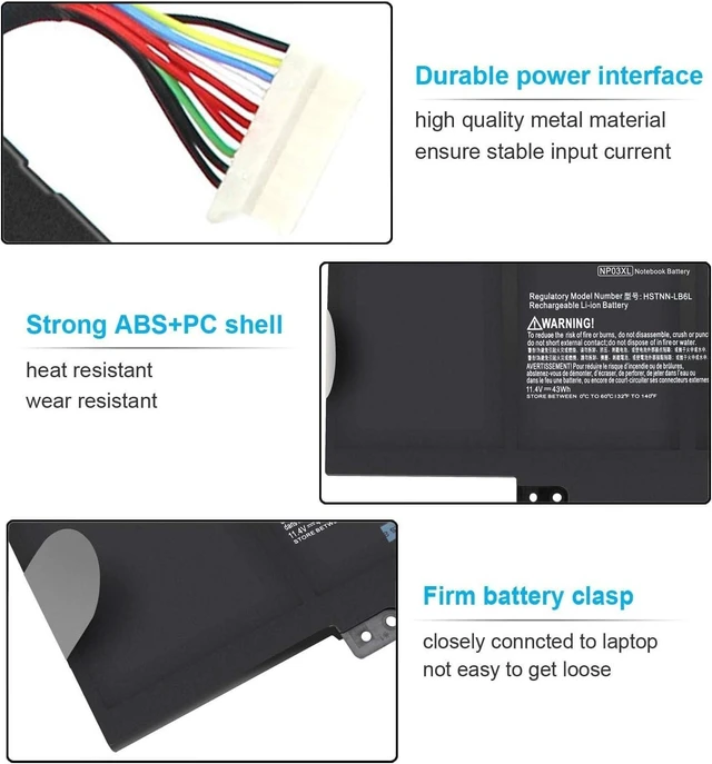 Alt view image 3 of 6 - NP03XL 761230-005 Battery for HP Envy X360 15-u010dx 15-u011dx 15-u110dx 15-u111dx 15-u473cl 15-u483cl 15-u363cl Pavilion X360 13-a010dx 13-a012dx 13-a110dx 13-a113cl 13-a013cl 760944-421 HSTNN-LB6L