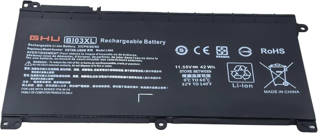 Alt view image 3 of 7 - GHU BI03XL ON03XL Battery Replacement for HP Pavilion x360 13-U M3-U Stream 14-AX, Compatible with HSTNN-UB6W