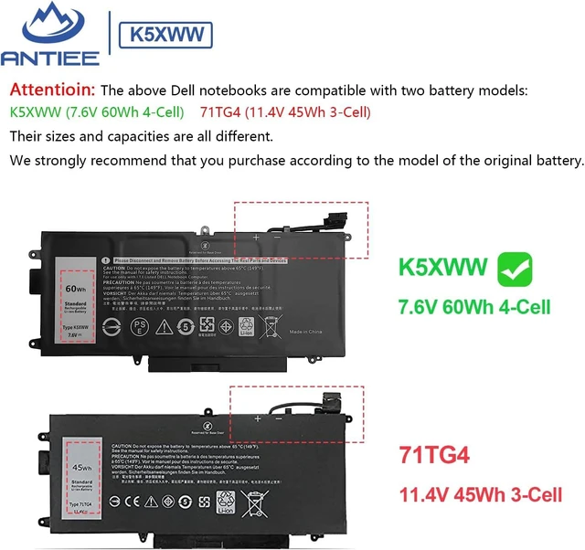 Alt view image 4 of 7 - K5XWW Laptop Battery Replacement for Dell Latitude 5289 7389 7390 2-in-1