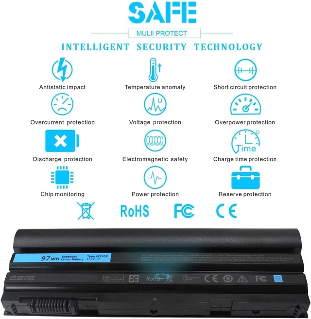 Alt view image 6 of 7 - 9 Cell 97Wh M5Y0X T54FJ Laptop Battery Compatible with Dell Latitude E6420 E6430 E6520 E6530 E6440 E5420 E5520 E5530 E5430 8858X T54F3 312-1325 2P2MJ PRV1Y HCJWT 7FJ92 312-1165 911MD NHXVW 11.1V New
