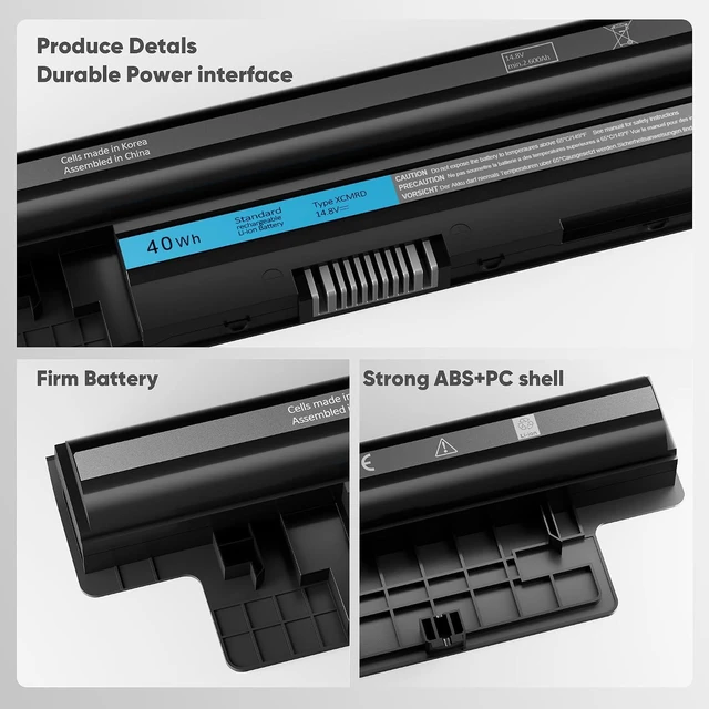 Alt view image 4 of 7 - 40Wh XCMRD 14.8V Battery for Dell Inspiron 15 3000 Series 3542 3543 3521 3537 3531 3541 17R 5721 5737 17-3737 3721 15R 5537 5521 14 3421 3437 14R 5421 5437 Latitude 3440 3540 P28F P40F FW1MN 4WY7C