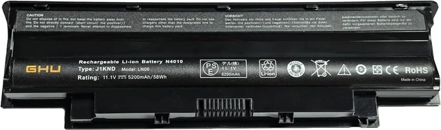 Alt view image 4 of 7 - GHU J1KND 58Wh Battery Replacement for Dell Inspiron N5010 N5110 N4010 N4110 N7010 M4110, Compatible with 4T7JN TKV2V W7H3N YXVK2 312-1205