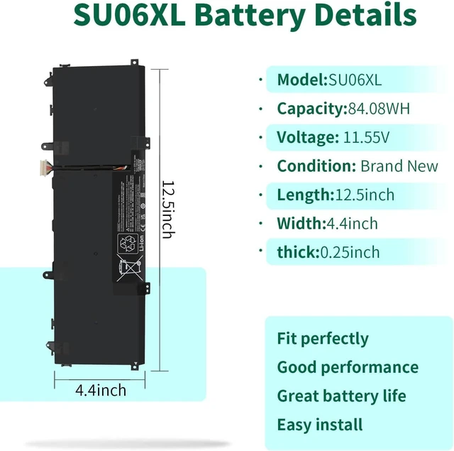 Alt view image 2 of 7 - 84.08Wh SU06XL L29184-005 for HP Spectre X360 Convertible 15-df0013dx
