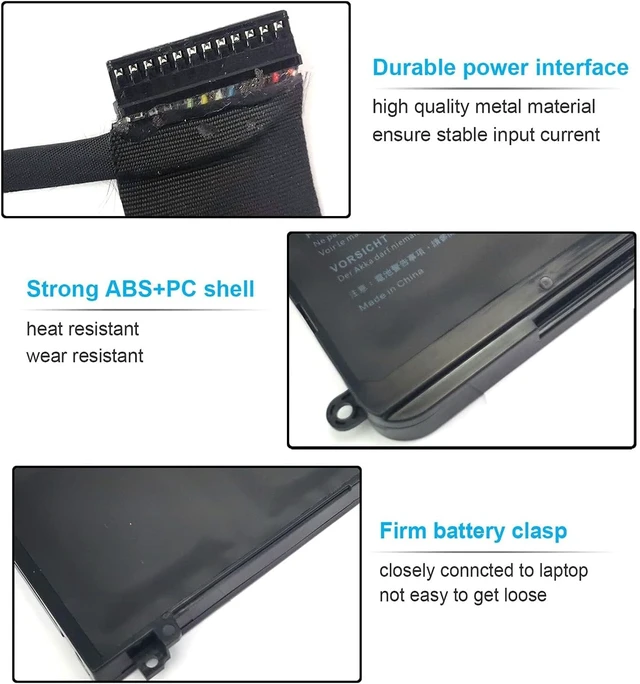 Alt view image 3 of 7 - Emanjor Type 9NJM1 44T2R MG2YH Laptop Battery Replacement for Dell Alienware 17 R4 R5 15 R3 R4 P31E P69F P31E001 P31E002 P69F001 P69F002 HF25D 01D82 546FF 0546FF HF250 0HF250 0MG2YH 99Wh 11.4V 6 Cell