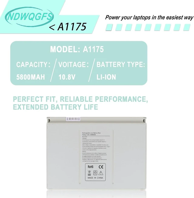 Alt view image 5 of 7 - A1175 Laptop Battery for Apple MacBook Pro 15" inch A1260 A1150 A1211 A1226 for 2006 2007 2008 Version MA348 MA348/A MA348G/A MA348J/A Laptop Notebook-Li-ion a1175 battery11