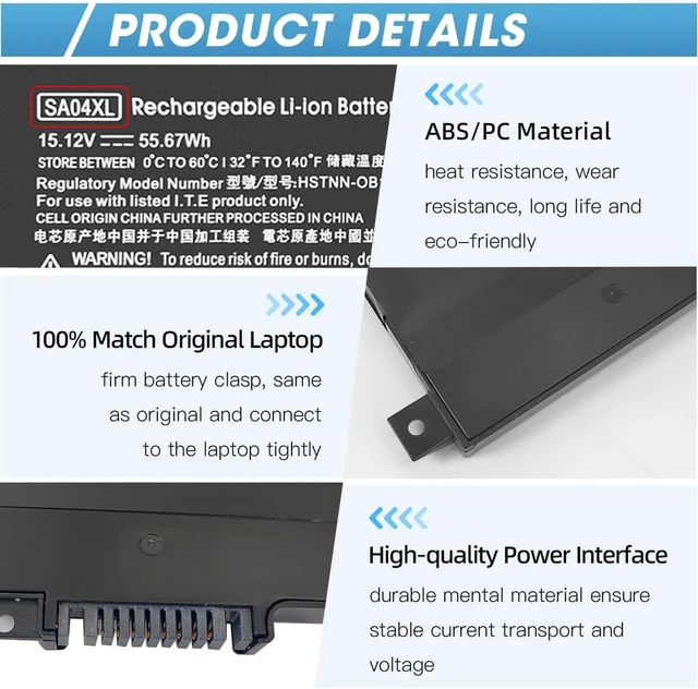 Alt view image 5 of 7 - SA04XL Battery for HP Envy X360 15m-ds0011dx 15m-dr0012dx 15m-ds0xxx