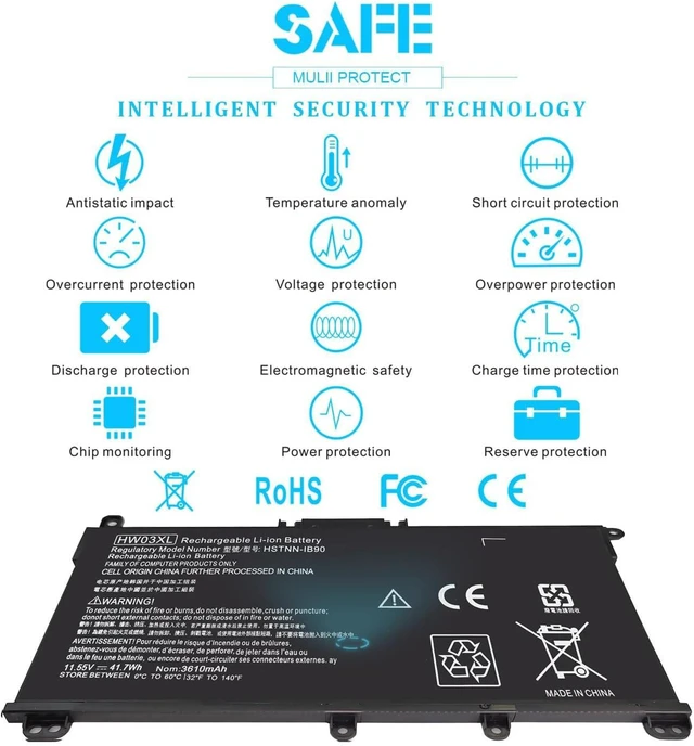 Alt view image 6 of 6 - HW03XL L97300-005 Laptop Battery for HP Pavilion 15-EG 15-EH 17-CN 17-CP 15-eg0xxx 15-eg0073cl 15-eg0053cl 15-eg1053cl 15t-eg000 15-eh1xxx 17-cn0xxx 17-cn2063cl 17-cp0xxx 17-cp0700dx HW03041xl-pl