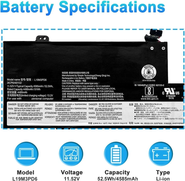 Alt view image 2 of 7 - L19M3PD6 L19C3PD6 Laptop Battery for Lenovo IdeaPad Flex 5-14ITL05