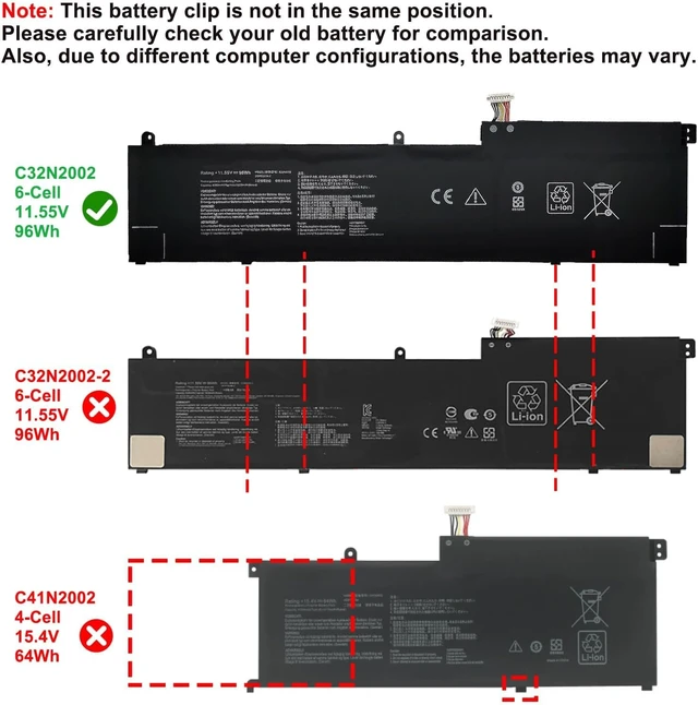 Alt view image 2 of 7 - C32N2002 Laptop Battery for Asus ZenBook Flip 15 UX535L UX535LI UX564EH