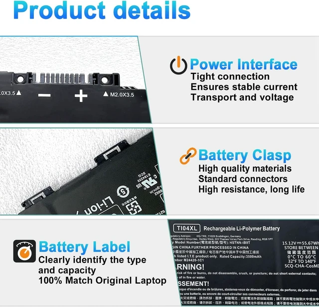 Alt view image 3 of 7 - TI04XL M24563-005 Laptop Battery for HP Envy 17 Envy 17-ch
