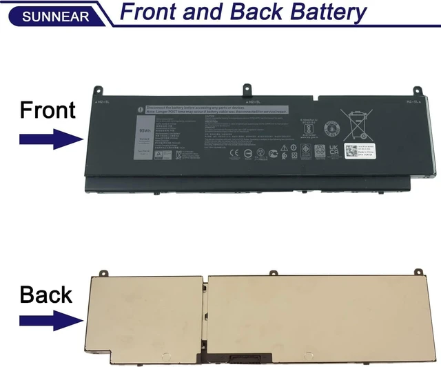 Alt view image 3 of 6 - 95Wh PKWVM Battery Replacement for Dell Precision 7550 7560 7750 7760
