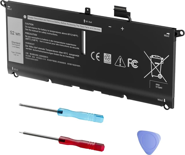 Main image of 52Wh DXGH8 7.6V Battery for Dell XPS 13 9370 9380 Inspiron 13 7390 7391 2-in-1 5390 5391 14 7490 Latitude 3301 Vostro 13 5390 5391 G8VCF H754V 0H754V V48RM HK6N5 P82G P82G002 P113G P114G P115G 4 Cell