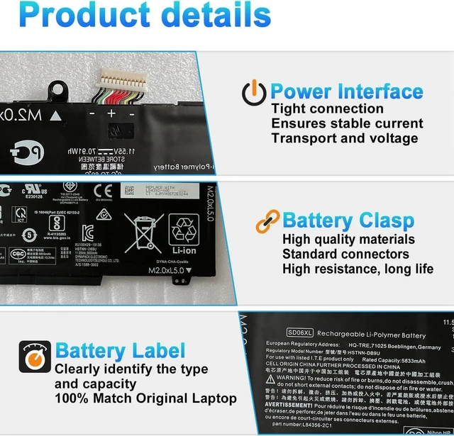 Alt view image 3 of 7 - SD06XL L84356-2C1 Laptop Battery for HP Omen 15-EK 15-EK0000 15-EN