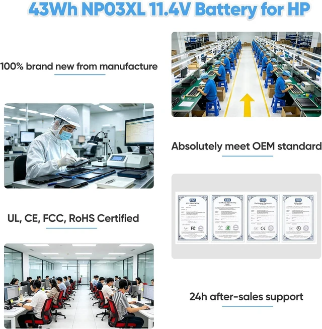 Alt view image 7 of 7 - 43Wh NP03XL NPO3XL 11.4V Battery for HP Envy X360 15 15-U011DX 15-U010DX 15-U111DX 15-U483CL 15-U493CL 15-U110DX 15-U110DX, Pavilion X360 13-A010DX 13-A013CL 13-A110DX 13-A012DX, 760944-421 HSTNN-LB6L