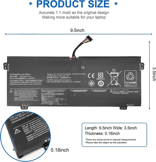 Alt view image 2 of 4 - L16L4PB1 L16C4PB1 Laptop Battery Compatible with Lenovo Yoga 720 13 720-13IKB 720-131KB 720-13lKB 80X6, Yoga 730-13IKB 730-131KB 81C3, Yoga 730 730-13IWL 730-131WL 730-13lWL 81JR, L16M4PB1 5B10M52738