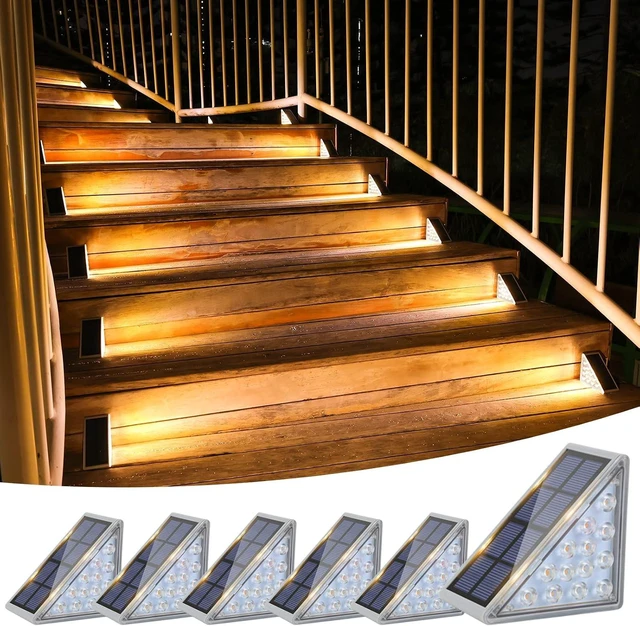 Main image of VOLISUN Solar Stair Lights 6 Pack, Solar Step Lights Outdoor Waterproof