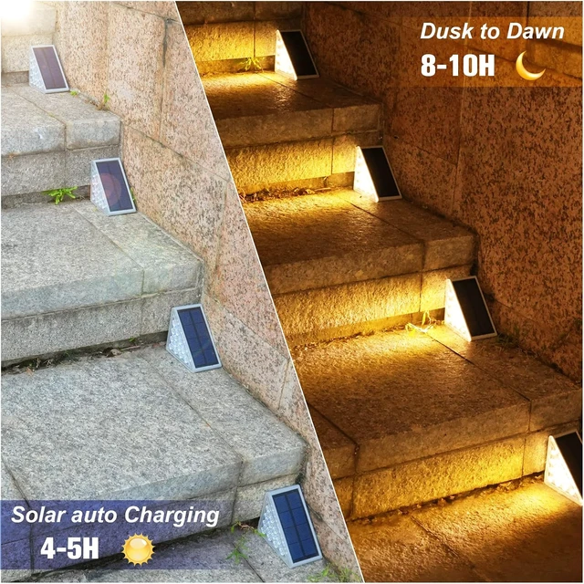 Alt view image 2 of 6 - VOLISUN Solar Stair Lights 6 Pack, Solar Step Lights Outdoor Waterproof