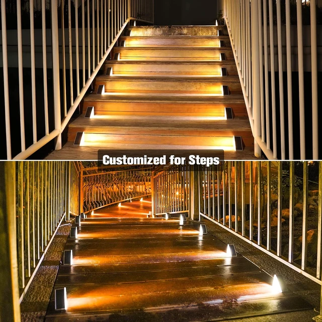 Alt view image 3 of 6 - VOLISUN Solar Stair Lights 6 Pack, Solar Step Lights Outdoor Waterproof