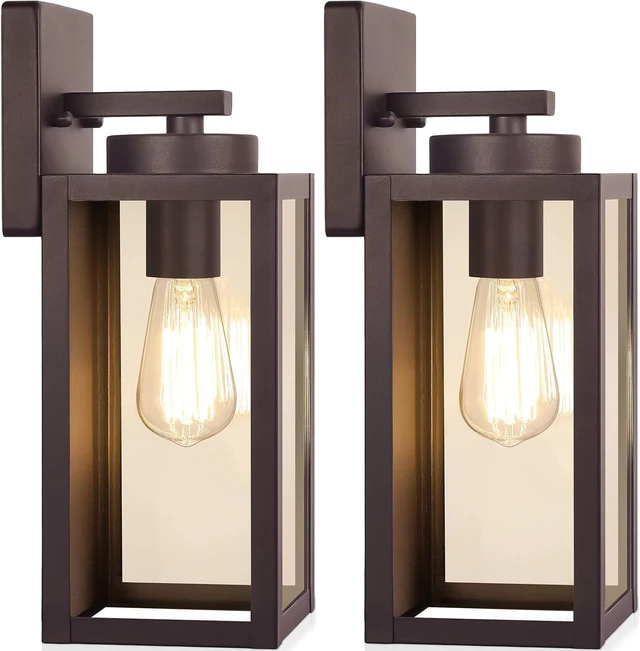 Main image of BesLowe Outdoor Wall Light Fixtures, Oil-Rubbed Bronze Wall Lanterns