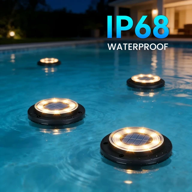 Alt view image 2 of 7 - Solar Lights Outdoor Waterproof - Warm White 12 Pack 2-in-1 Ground Lights