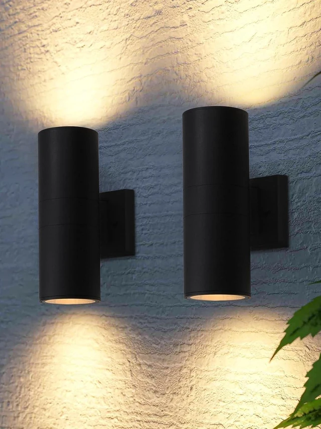 Main image of LEONLITE 2-Pack 12" Outdoor Cylinder Wall Light, Up and Down, E26 Base