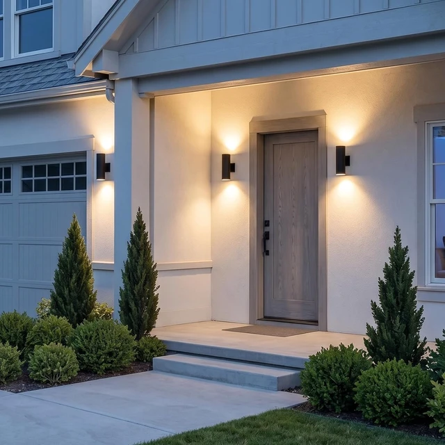Alt view image 5 of 7 - LEONLITE 2-Pack 12" Outdoor Cylinder Wall Light, Up and Down, E26 Base