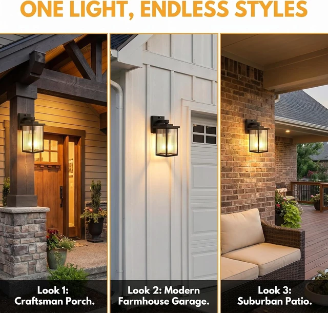 Alt view image 6 of 7 - 2 Pack Black Dusk to Dawn Outdoor Wall Light, All-Metal Frame