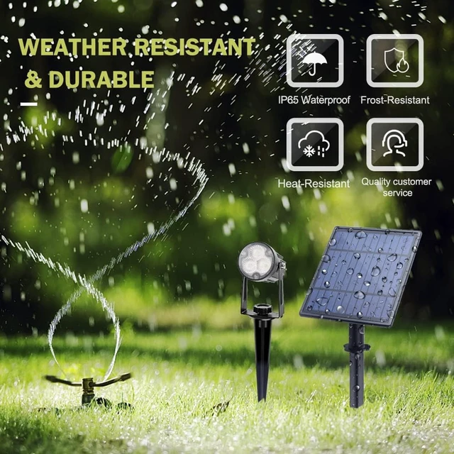 Alt view image 7 of 7 - APONUO Metal Outdoor Solar Landscape Lights, Waterproof Spotlight 6-in-1 for Yard Landscape Lighting, Auto On/Off for Pathway, Driveway, Patio, Warm White